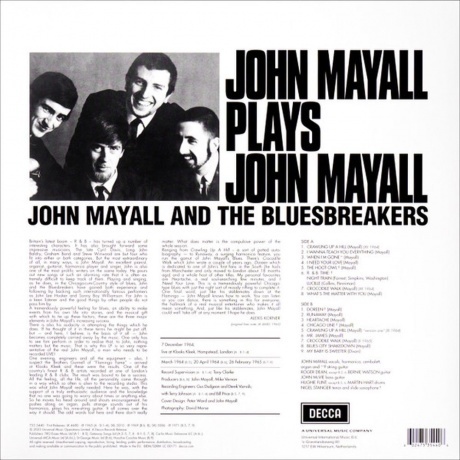 John Mayall - Plays John Mayall (coloured) (0602475354406) виниловая пластинка - фото 6