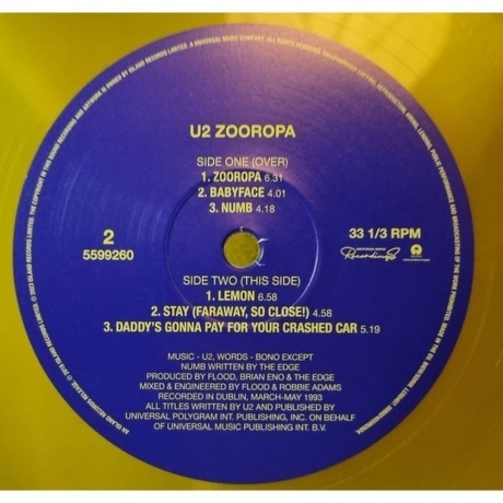 U2 - Zooropa (coloured) (0602455992598) виниловая пластинка - фото 6