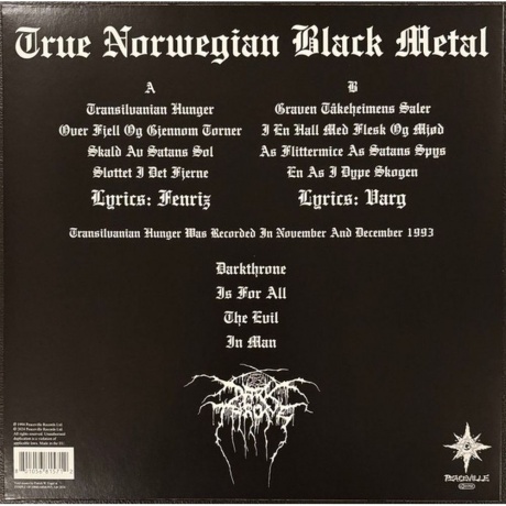 Darkthrone - Transilvanian Hunger (coloured) (0801056815712) виниловая пластинка - фото 2