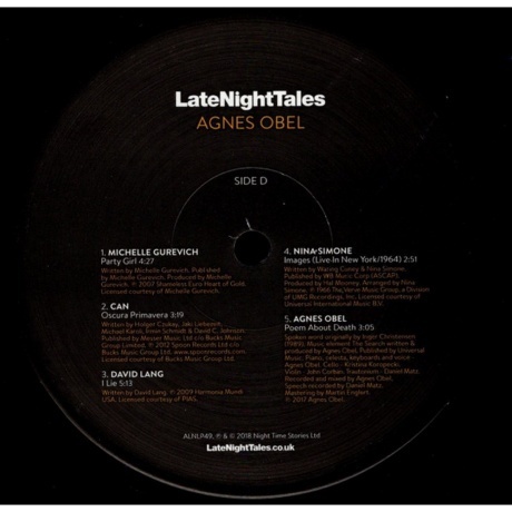 Agnes Obel - Late Night Tales (5060391091556) виниловая пластинка - фото 7