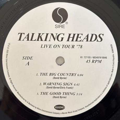 Talking Heads - Live On Tour '78 (0603497818846) виниловая пластинка - фото 3