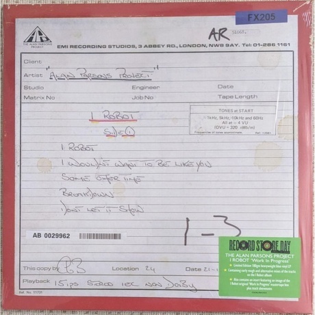 

Parsons Alan Project - I Robot Work In Progress (Rsd 2025) (Blue) (0711297534177) виниловая пластинка