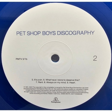 Pet Shop Boys - Discography (Blue) (5021732580238) виниловая пластинка - фото 4