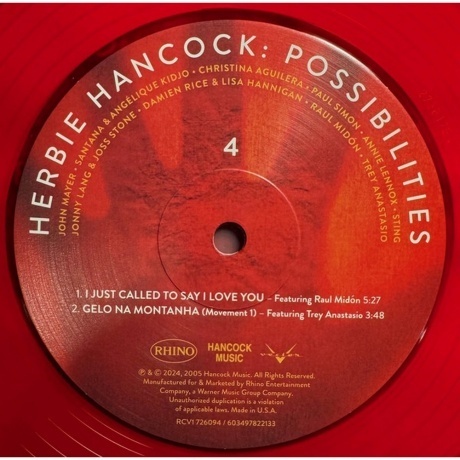 Herbie Hancock - Possibilities (Red) (0603497822133) виниловая пластинка - фото 11