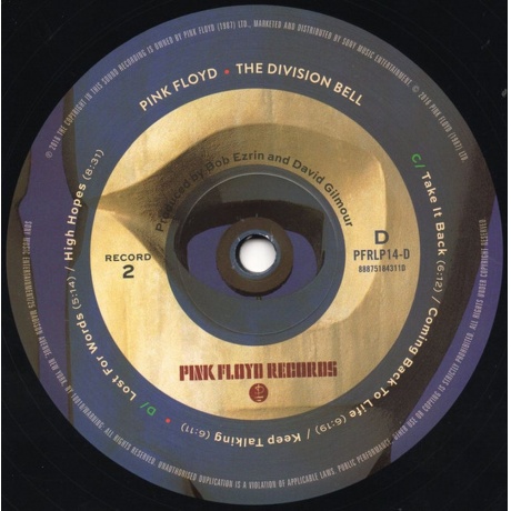 Pink Floyd - The Division Bell (0888751843110) виниловая пластинка - фото 6