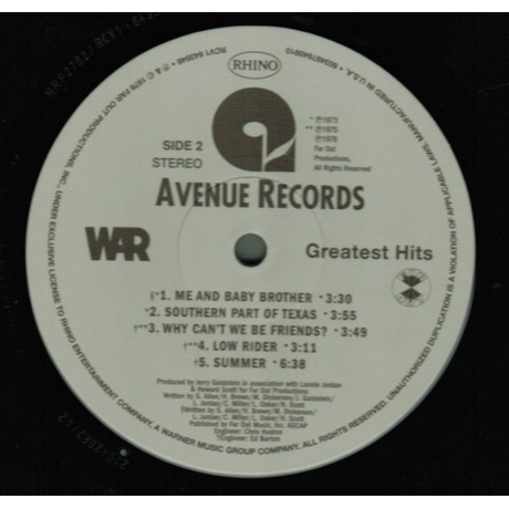 War - Greatest Hits (coloured) (0081227815639) виниловая пластинка - фото 3