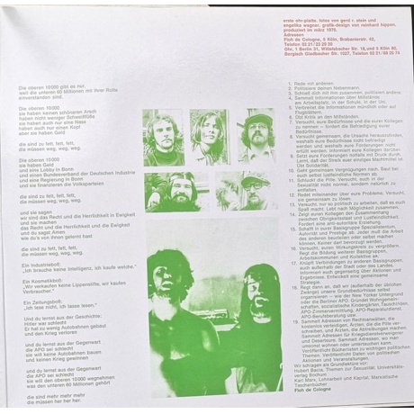 Floh De Cologne - Fliessbandbabys Beat-Show (0090204772049) виниловая пластинка - фото 5