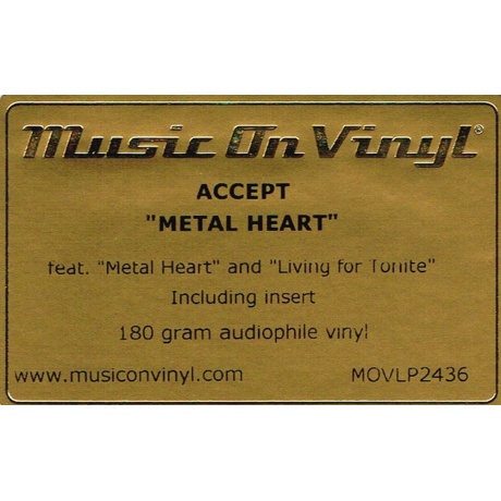 Accept - Metal Heart (8719262012172) виниловая пластинка - фото 7