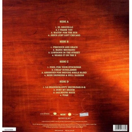 ZZ Top - Live In Germany (4029759138112) виниловая пластинка - фото 2