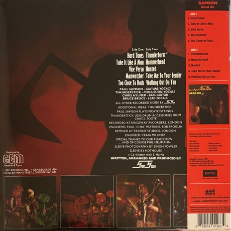 Samson - Head On (coloured) (0819514012634) виниловая пластинка - фото 2