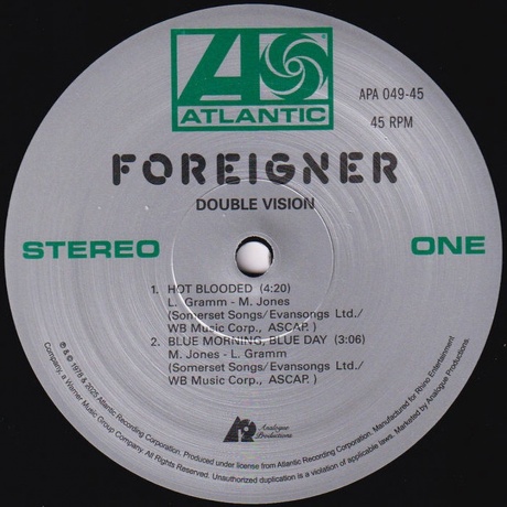 Foreigner - Double Vision (Analogue) (0753088754975) виниловая пластинка - фото 6