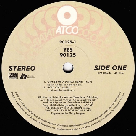 Yes - 90125 (Analogue) (0753088756573) виниловая пластинка - фото 4