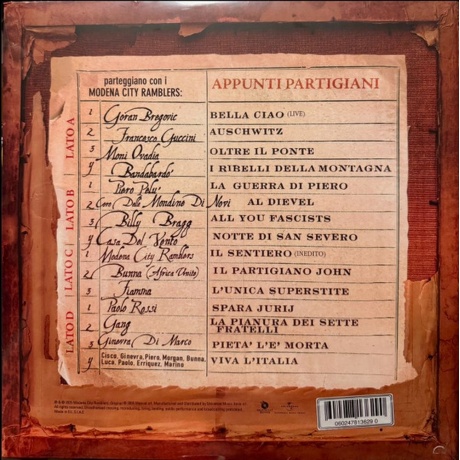 Modena City Ramblers - Appunti Partigiani (0602478136290) виниловая пластинка - фото 3