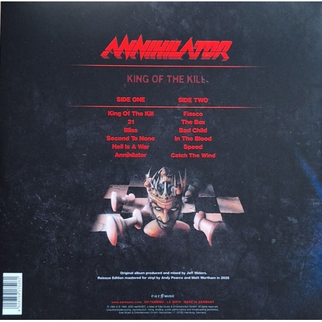 Annihilator - King Of The Kill (4029759175261) виниловая пластинка - фото 3