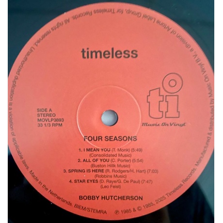 Bobby Hutcherson - Four Seasons (40th Anniversary) (8719262038394) виниловая пластинка - фото 3