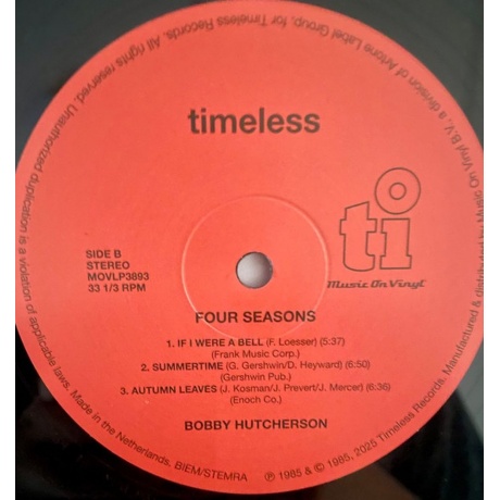 Bobby Hutcherson - Four Seasons (40th Anniversary) (8719262038394) виниловая пластинка - фото 4