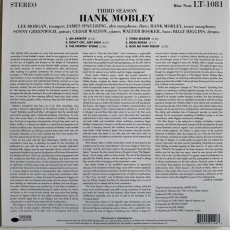 Hank Mobley - Third Season  (0602455421463) виниловая пластинка - фото 4
