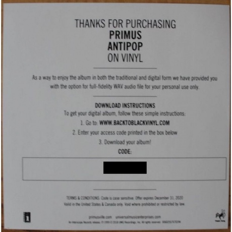 Primus - Antipop (0602557670394) виниловая пластинка - фото 4
