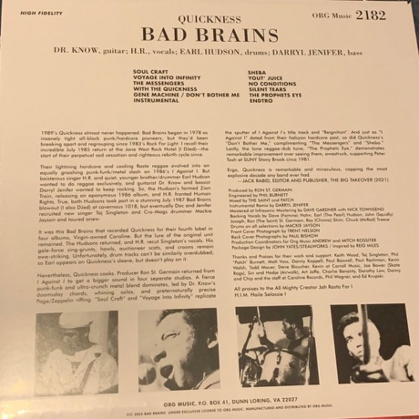 Bad Brains - Quickness (0711574899463) виниловая пластинка - фото 2