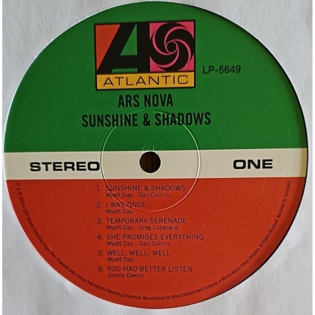 Ars Nova - Sunshine &amp; Shadows (0090771564917) виниловая пластинка - фото 3
