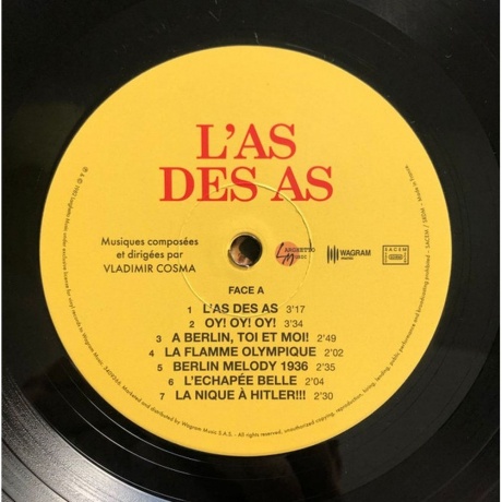 OST - L'As Des As (Vladimir Cosma) (3596974093669) виниловая пластинка - фото 3