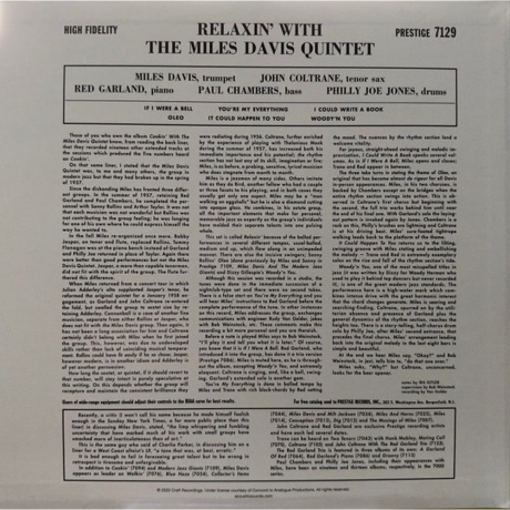 Miles Davis - Relaxin' (Analogue) (0753088712937) виниловая пластинка - фото 2