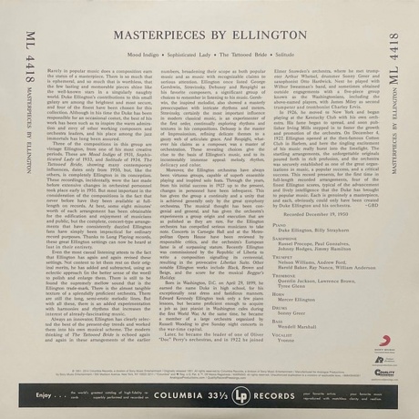 Duke Ellington - Masterpieces By Ellington (Analogue) (0753088441813) виниловая пластинка - фото 5