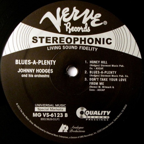 Johnny Hodges - Blues A-Plenty (Analogue) (0753088612312) виниловая пластинка - фото 4
