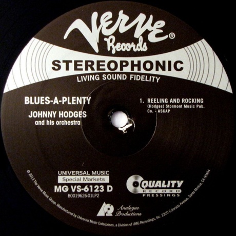 Johnny Hodges - Blues A-Plenty (Analogue) (0753088612312) виниловая пластинка - фото 6