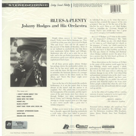 Johnny Hodges - Blues A-Plenty (Analogue) (0753088612312) виниловая пластинка - фото 8
