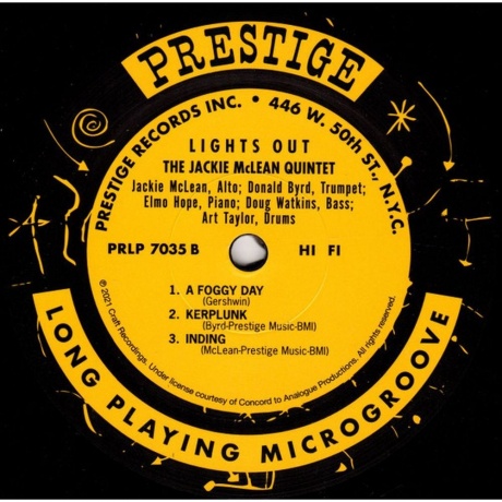 Jackie McLean - Lights Out (Analogue) (0753088703515) виниловая пластинка - фото 4