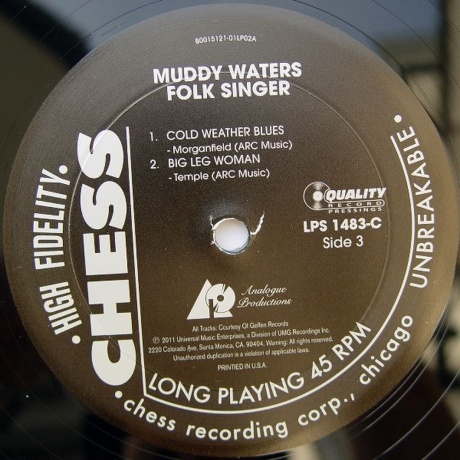 Muddy Waters - Folk Singer (Analogue) (0753088148378) виниловая пластинка - фото 7