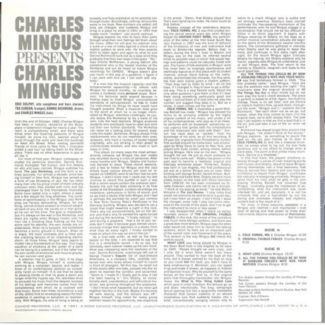 Charles Mingus - Presents Charles Mingus (Analogue) (0708857300518) виниловая пластинка - фото 2
