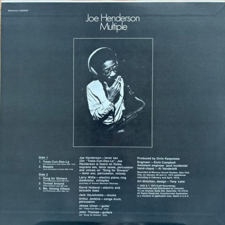 Joe Henderson - Multiple (Analogue, Jazz Dispensary) (0888072654600) виниловая пластинка - фото 2