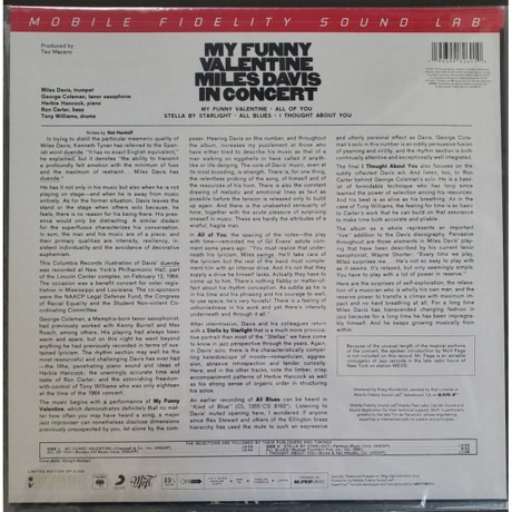 Miles Davis - My Funny Valentine (Analogue) (0194399826010) виниловая пластинка - фото 2