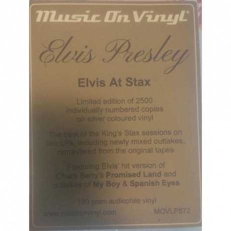 Elvis Presley - Elvis At Stax (coloured) (8719262040342) виниловая пластинка - фото 3