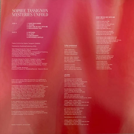 Sophie Tassignon - Mysteries Unfold (5060197762018) виниловая пластинка - фото 4