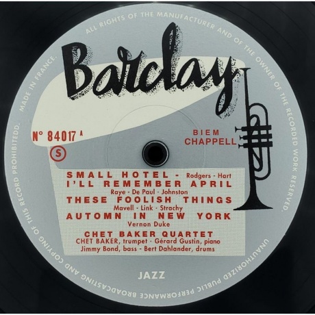 Chet Baker - Chet Baker Quartet (Analogue) (3700409811388) виниловая пластинка - фото 3