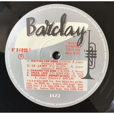 Bobby Jaspar - Bobby Jaspar (Analogue) (3770010277026) виниловая пластинка - фото 8