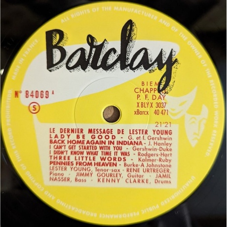 Lester Young - Le Dernier Message (Analogue) (3770010277118) виниловая пластинка - фото 3