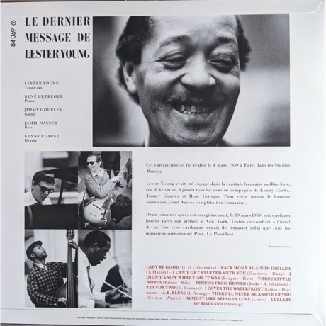 Lester Young - Le Dernier Message (Analogue) (3770010277118) виниловая пластинка - фото 8