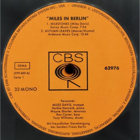 Miles Davis - In Berlin (Analogue) (4260019715418) виниловая пластинка - фото 3
