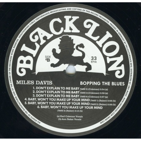 Miles Davis - Bopping The Blues (0711574703111) виниловая пластинка - фото 4