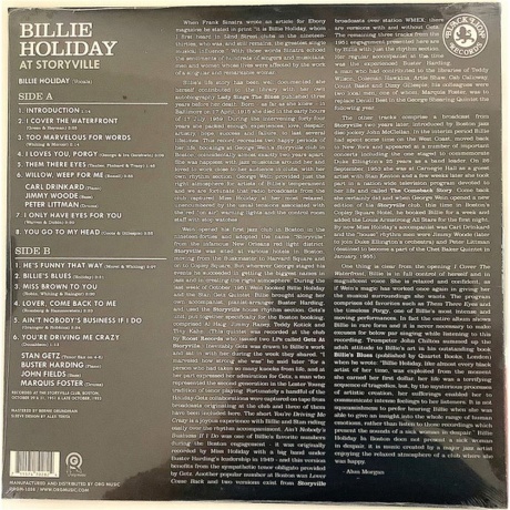 Billie Holiday - At Storyville (0711574702824) виниловая пластинка - фото 2