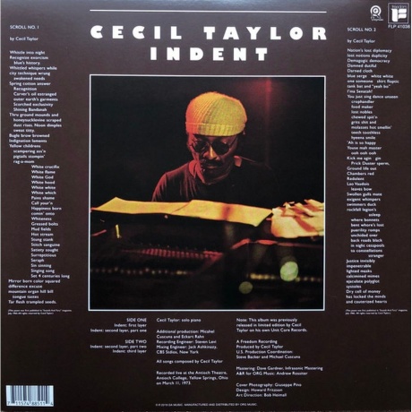 Cecil Taylor - Indent (coloured) (0711574885114) виниловая пластинка - фото 2