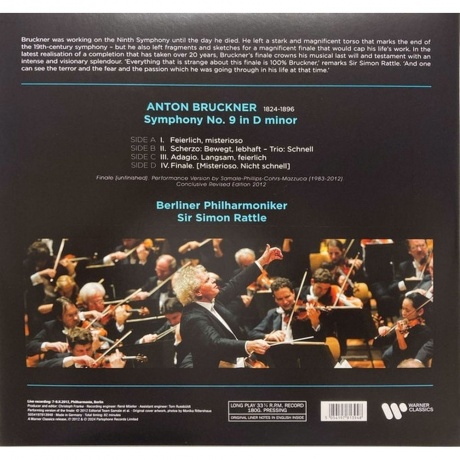 Simon Rattle - Bruckner: Symphony No.9 (5054197813948) виниловая пластинка - фото 2