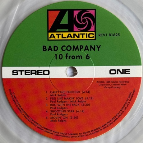 Bad Company - 10 From 6 (coloured) (0081227819231) виниловая пластинка - фото 3
