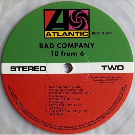 Bad Company - 10 From 6 (coloured) (0081227819231) виниловая пластинка - фото 4