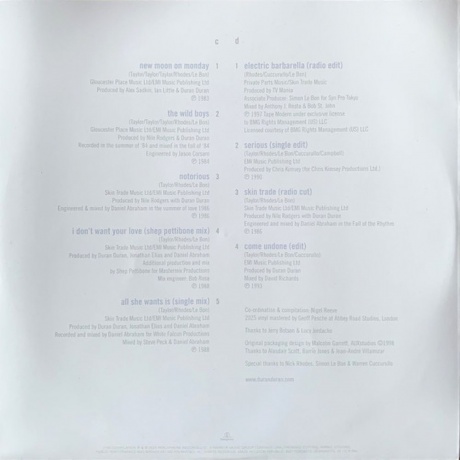 Duran Duran - Greatest (5021732830470) виниловая пластинка - фото 11