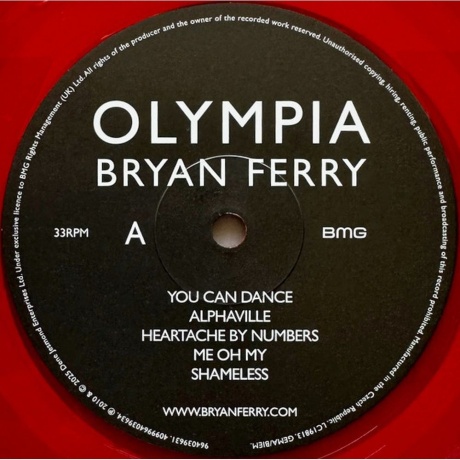 Bryan Ferry - Olympia (coloured) (4099964039634) виниловая пластинка - фото 3